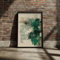 Create A Life Quote Print, Motivational Wall Art, Abstract Teal Green Poster, Inspirational Decor
