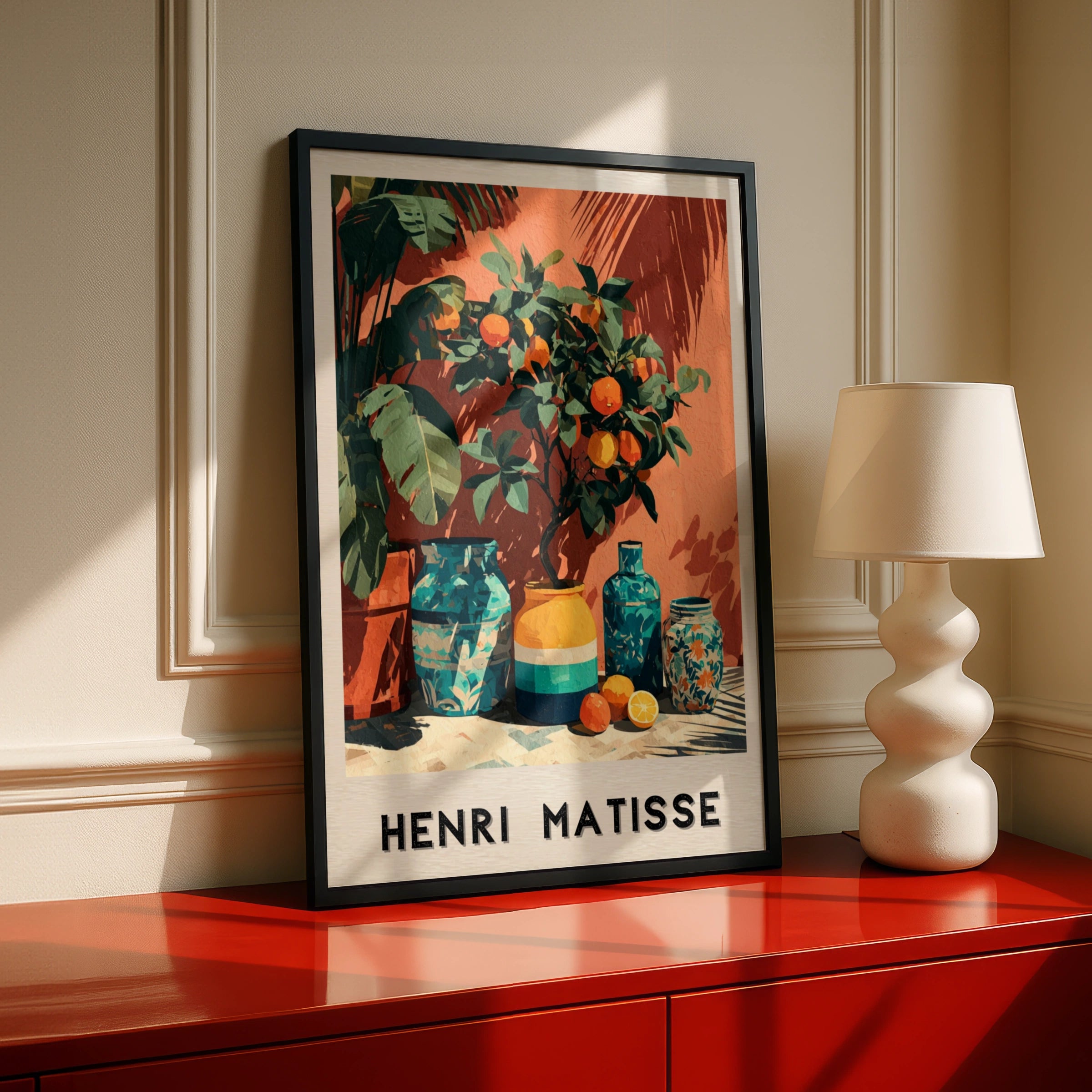 Henri Matisse Citrus Patio Poster, Orange Tree Still Life, Colourful Botanical Wall Art Print