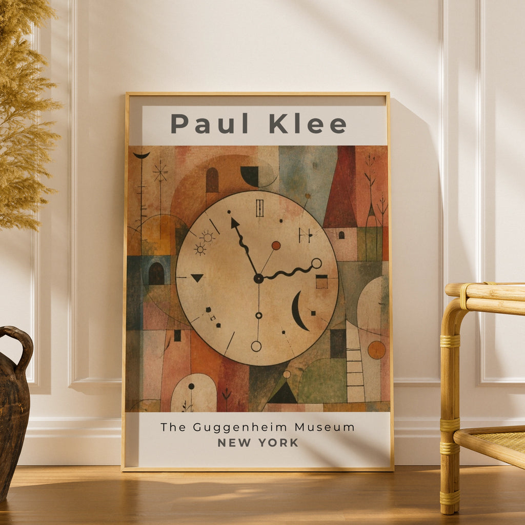 Paul Klee Clock Art Print, Guggenheim Museum Poster, Abstract Expressionist Wall Art