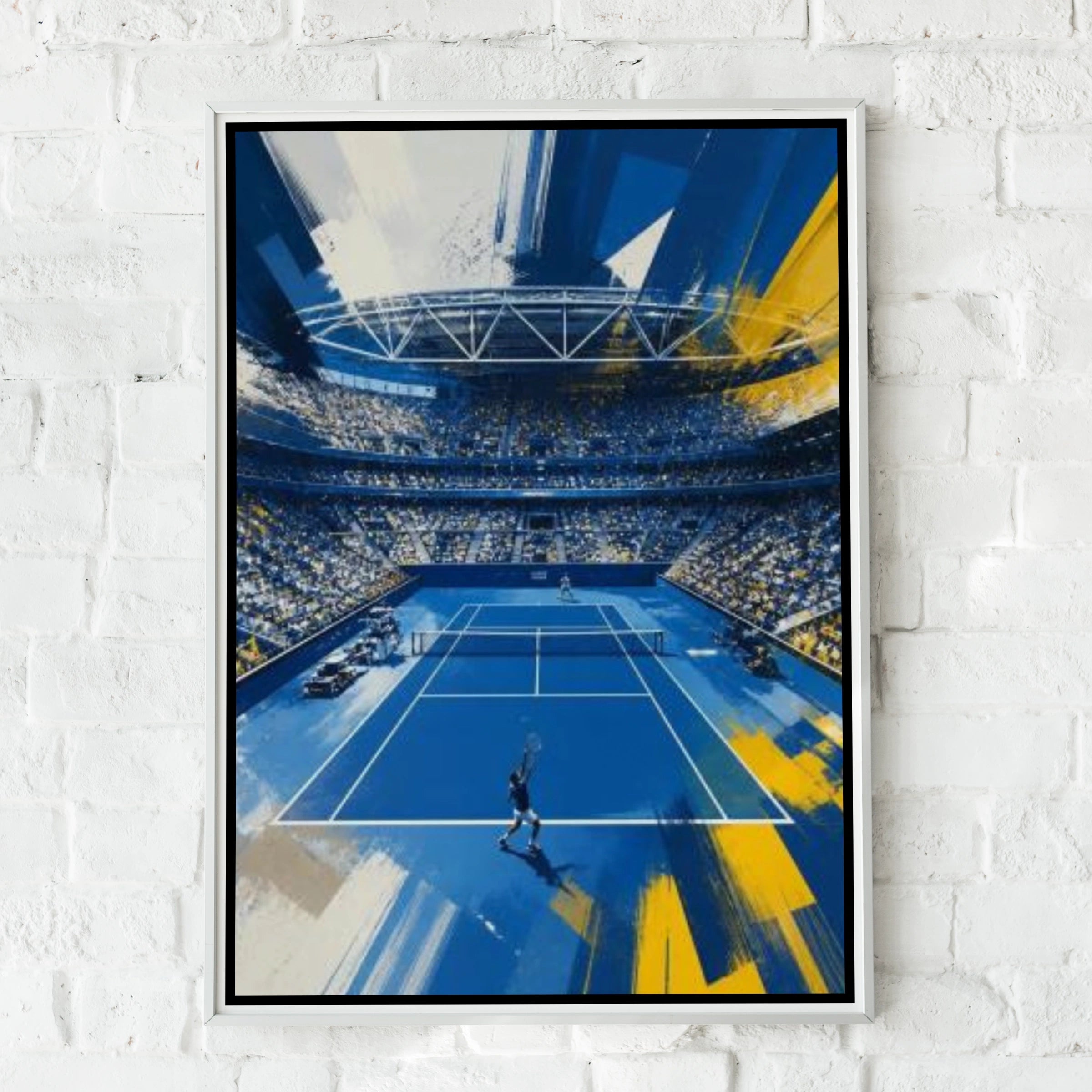 Tennis Poster, New York Poster, Blue Hard Court Stadium Wall Art, Sports Print