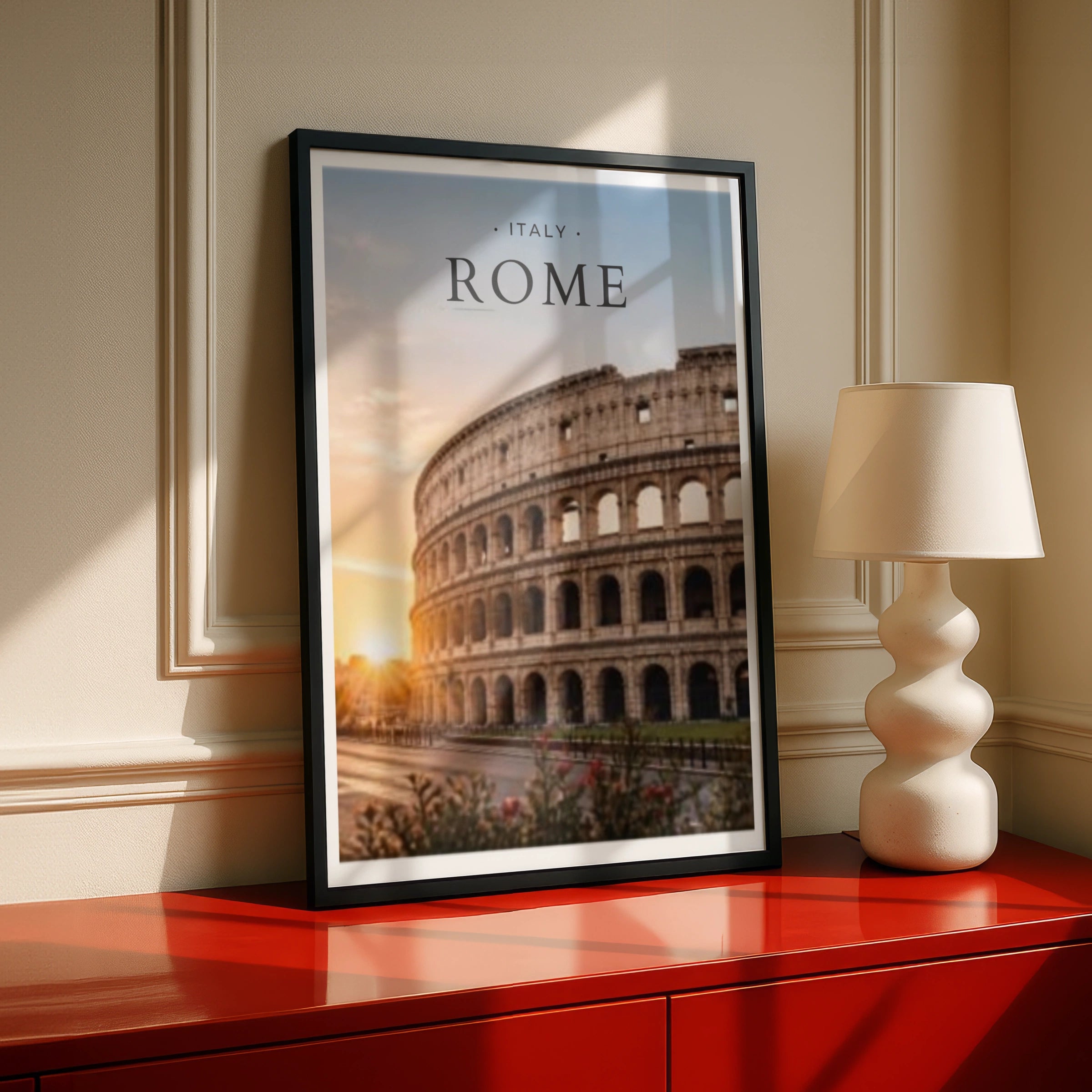 Travel Print | Rome Colosseum Poster, Italy Wall Art, Sunset Photography Print, Roman Architecture Decor