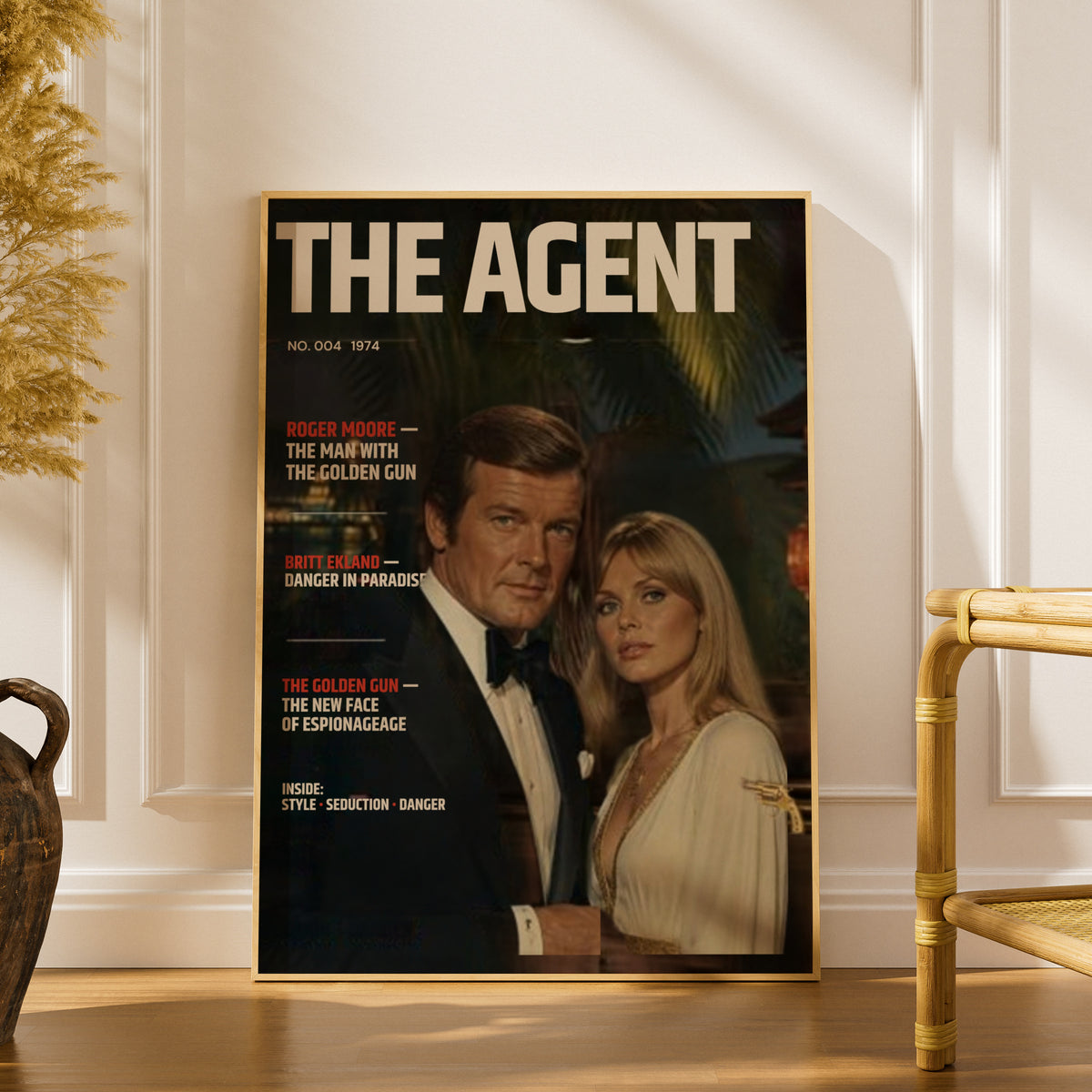 Retro Spy Magazine Cover Poster, 1970s Secret Agent Wall Art, Vintage Espionage Print