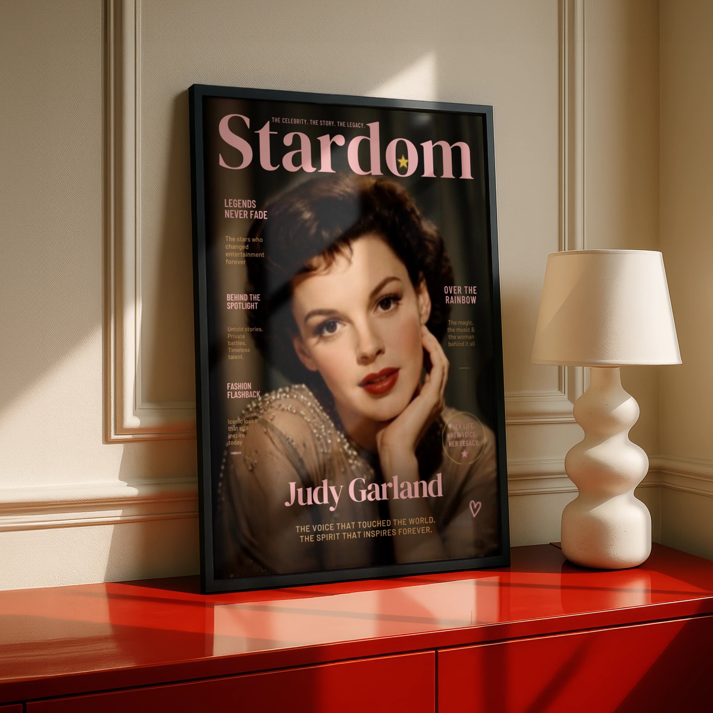 Judy Garland Magazine Cover Poster, Vintage Hollywood Icon Wall Art Print