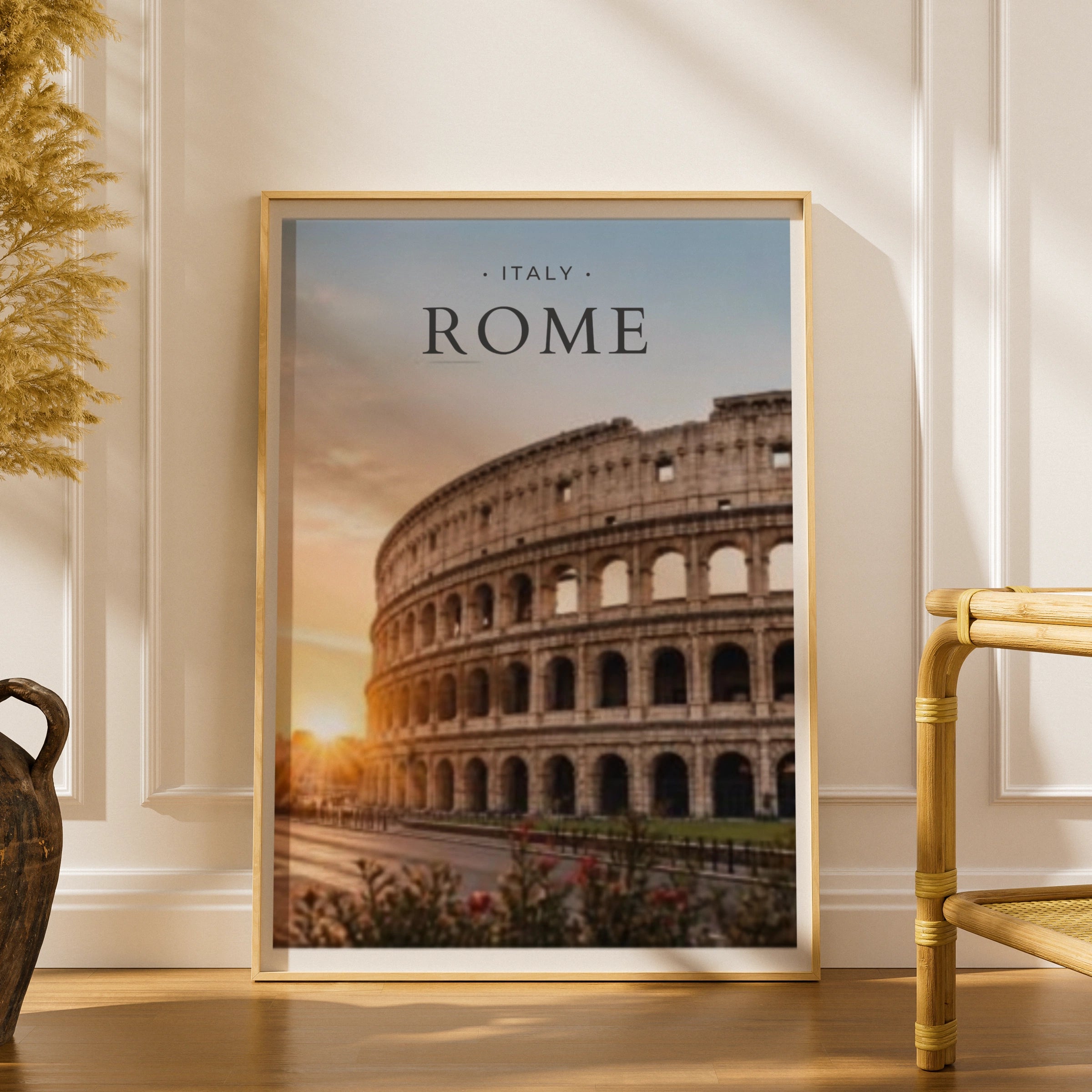 Travel Print | Rome Colosseum Poster, Italy Wall Art, Sunset Photography Print, Roman Architecture Decor