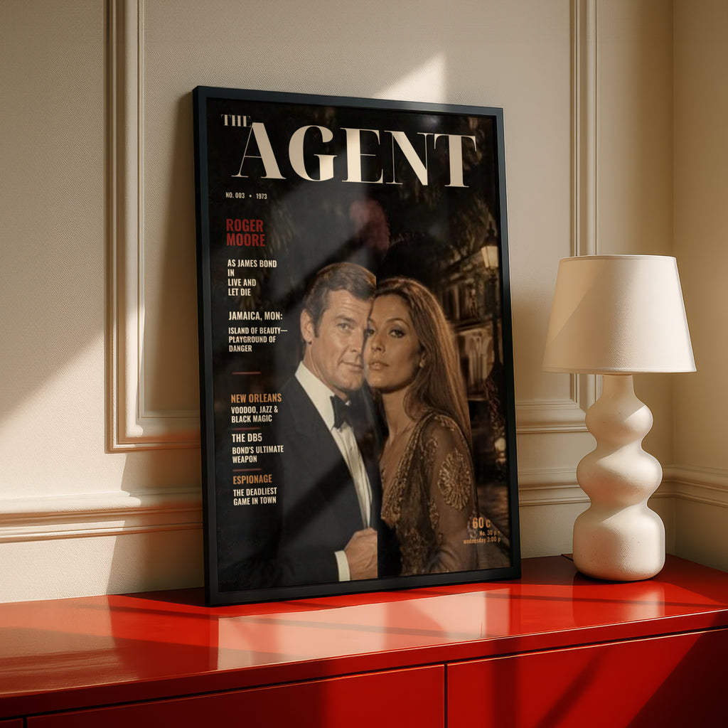 Vintage Spy Magazine Cover Poster, 1970s Secret Agent Retro Film Wall Art Print