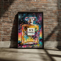 Perfume Bottle Pop Art Poster, Graffiti Street Art Print, Colourful Fashion Wall Art