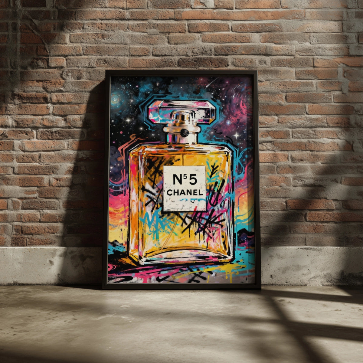 Perfume Bottle Pop Art Poster, Graffiti Street Art Print, Colourful Fashion Wall Art