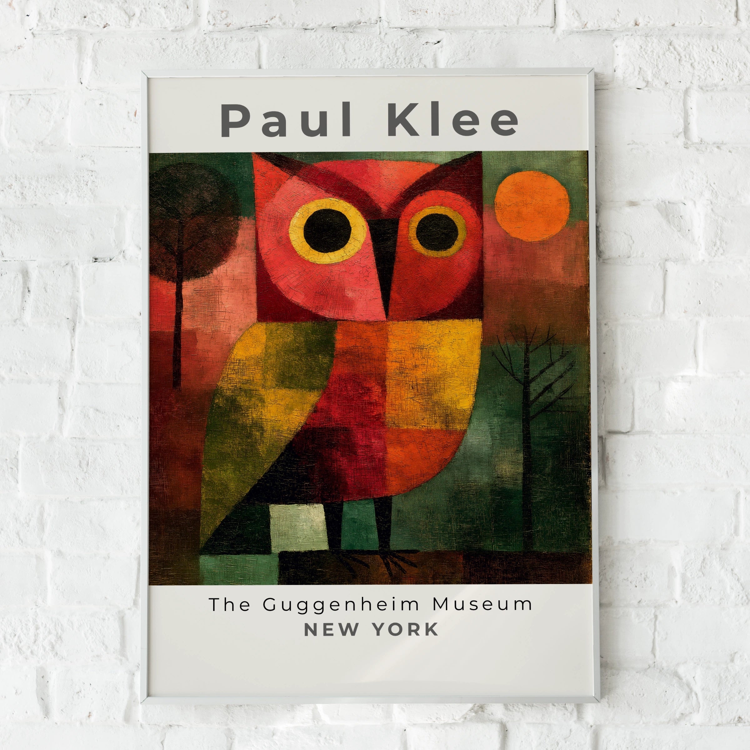 Paul Klee Owl Poster, Guggenheim Museum Print, Expressionist Bird Wall Art