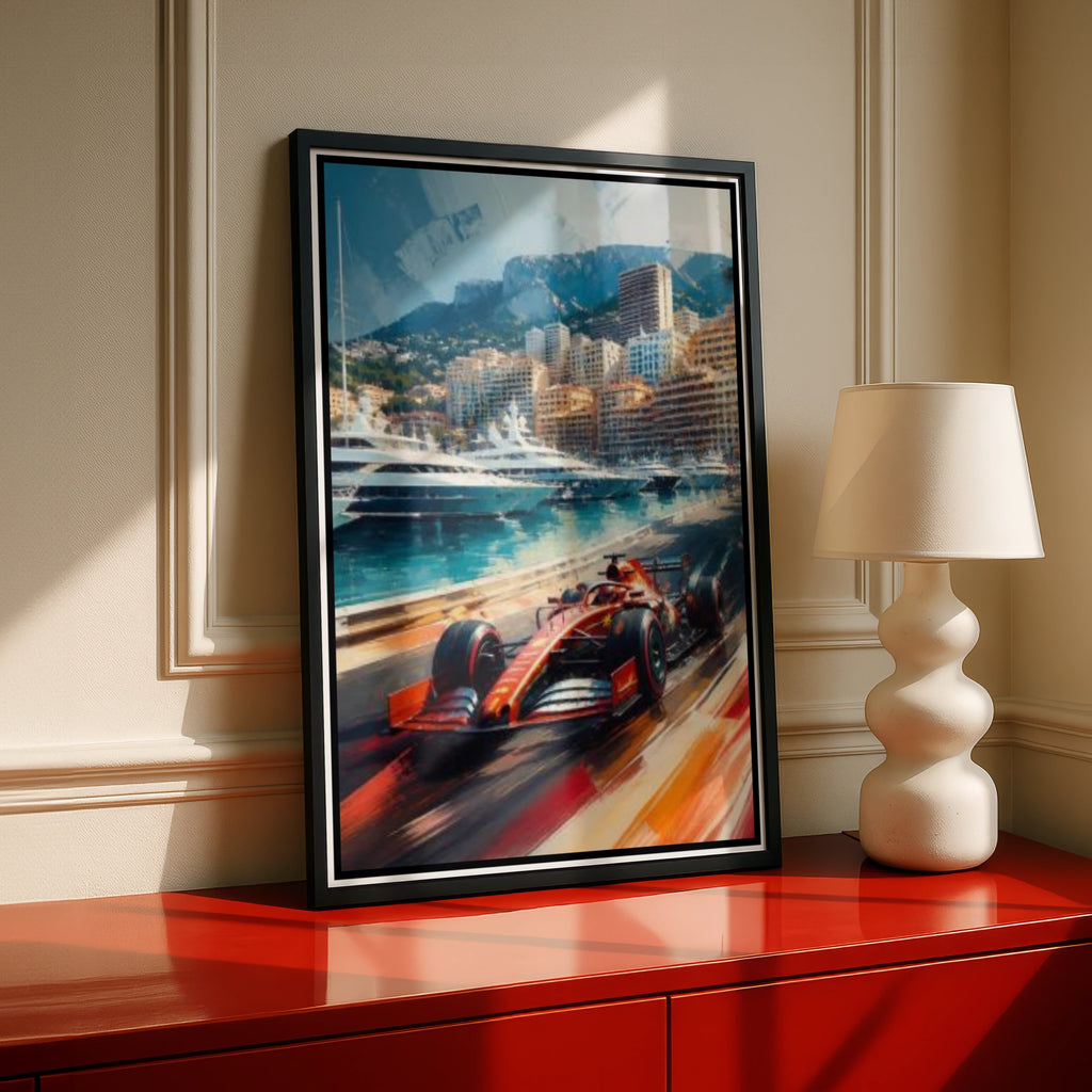 Racing Monaco Poster, Formula One Racing Wall Art, Race Car Print