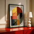 Bauhaus 1921 Geometric Poster, Olive Retro Wall Art, Mid Century Modern Print