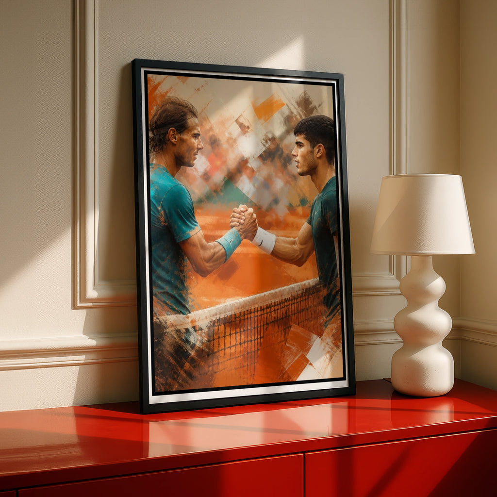 Tennis Spanish  Players  Poster, Clay Court Art Print, Sports Wall Decor Gift