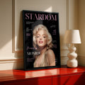 Marilyn Monroe Magazine Cover Poster, Hollywood Icon Wall Art, Black Pink Print