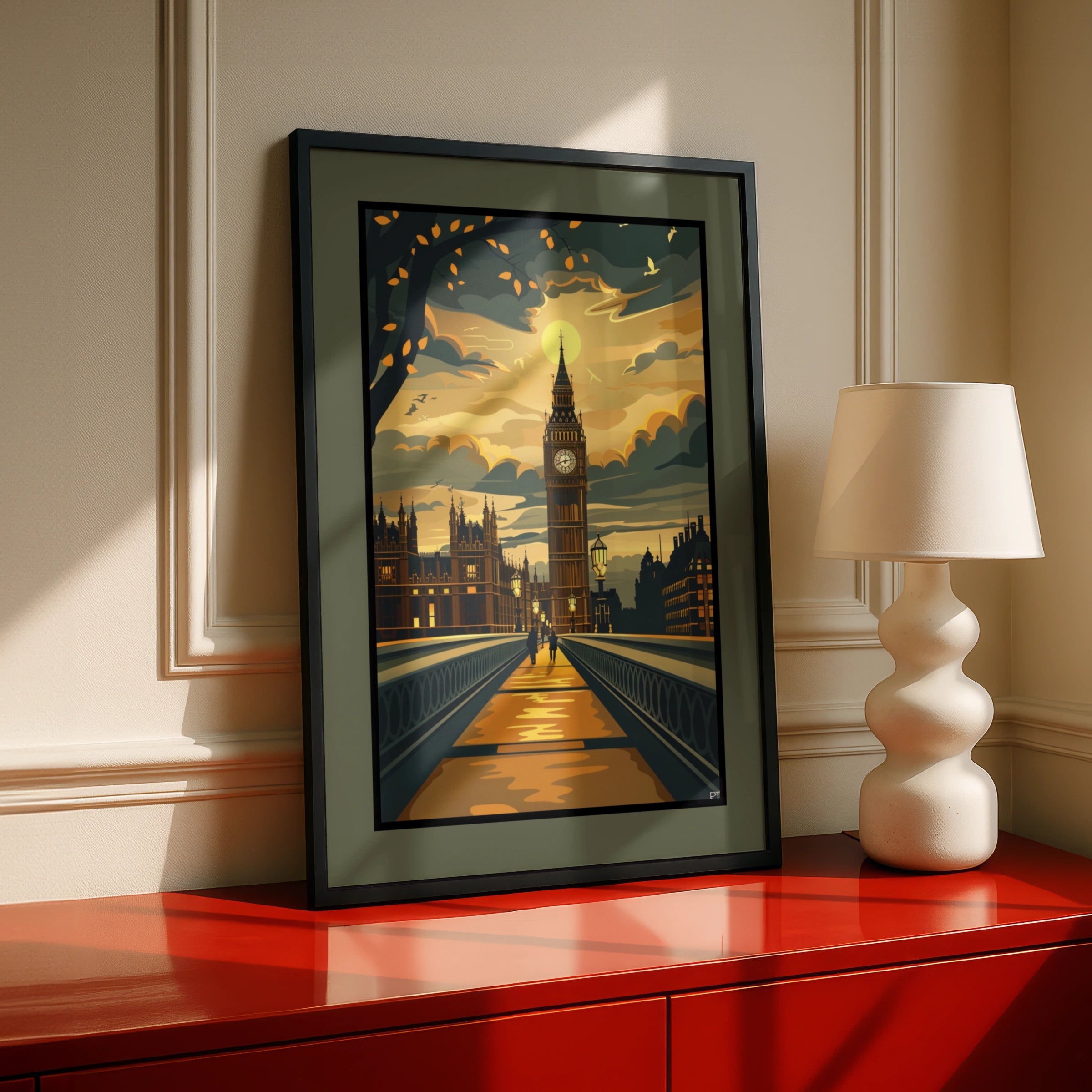 Travel Wall Decor | London Big Ben Poster, Westminster Bridge Art Print, Vintage 