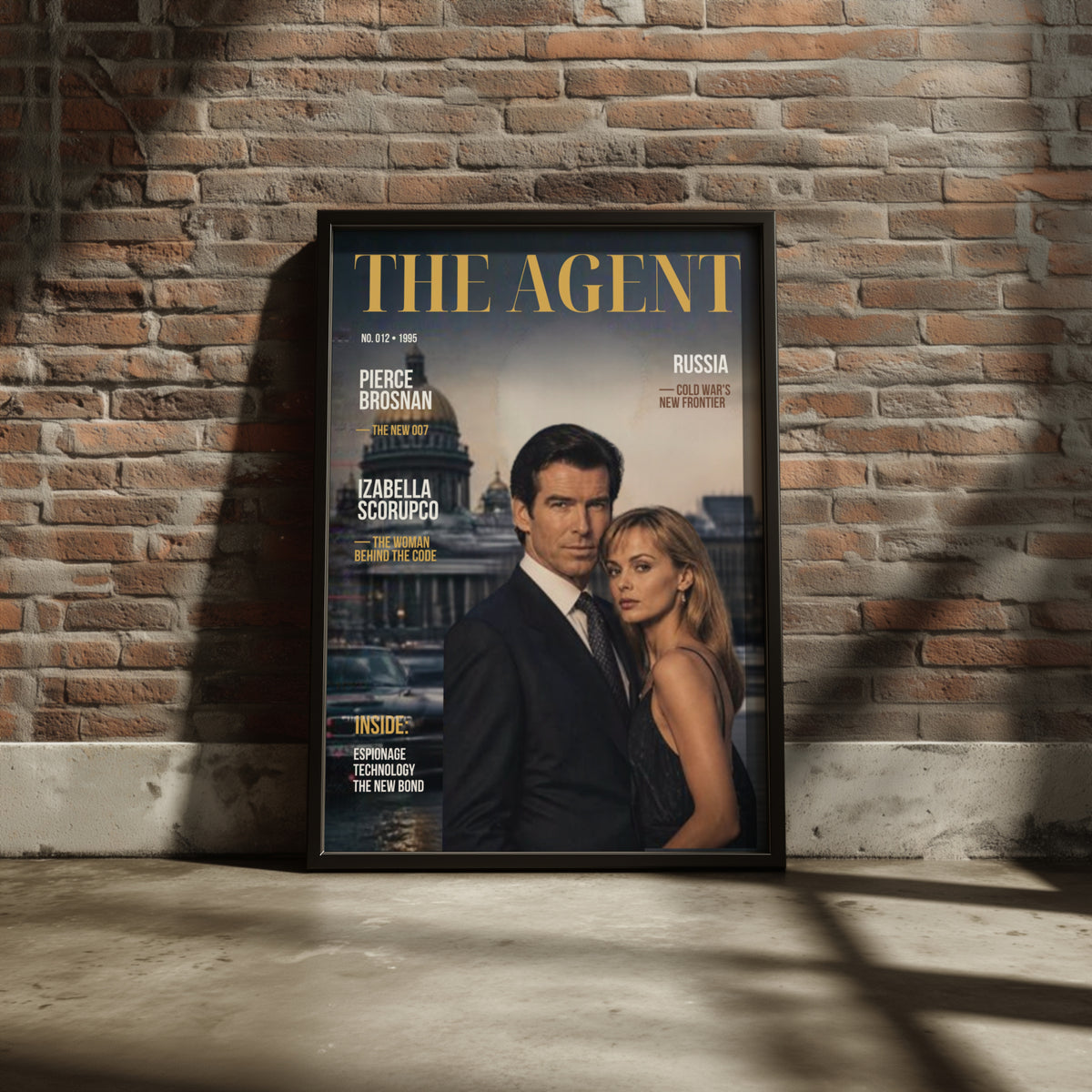 Spy Agent Magazine Cover (012) Art Print, 007 Style Espionage Poster, Cold War Wall Art, 1990s