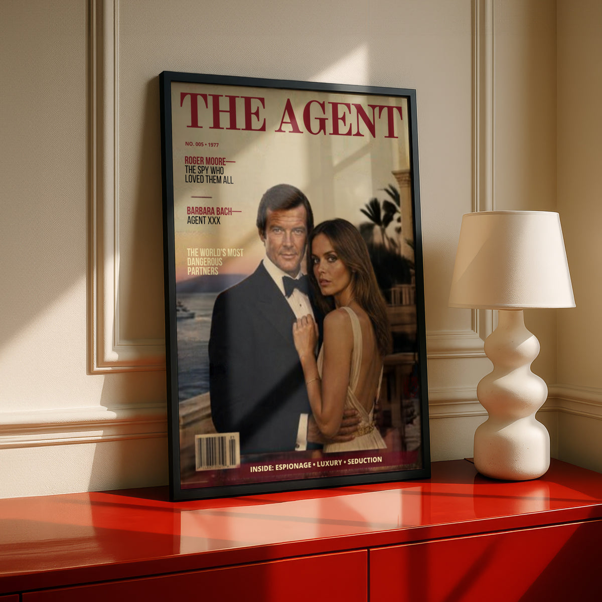 Spy Agent Magazine Cover Poster, Vintage 1970s Espionage Art Print, Retro Spy Wall Art
