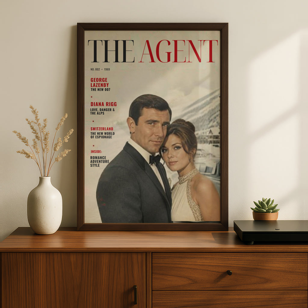 Retro Spy Magazine Cover Art Poster, 1960s Secret Agent Wall Art, Vintage Espionage Print