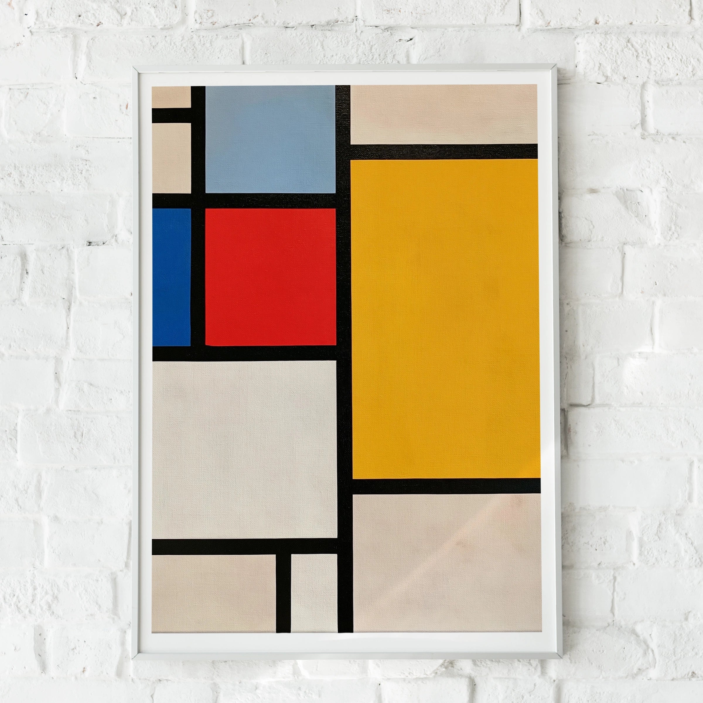 Mondrian Style Abstract Geometric Poster, Primary Colours Wall Art Print