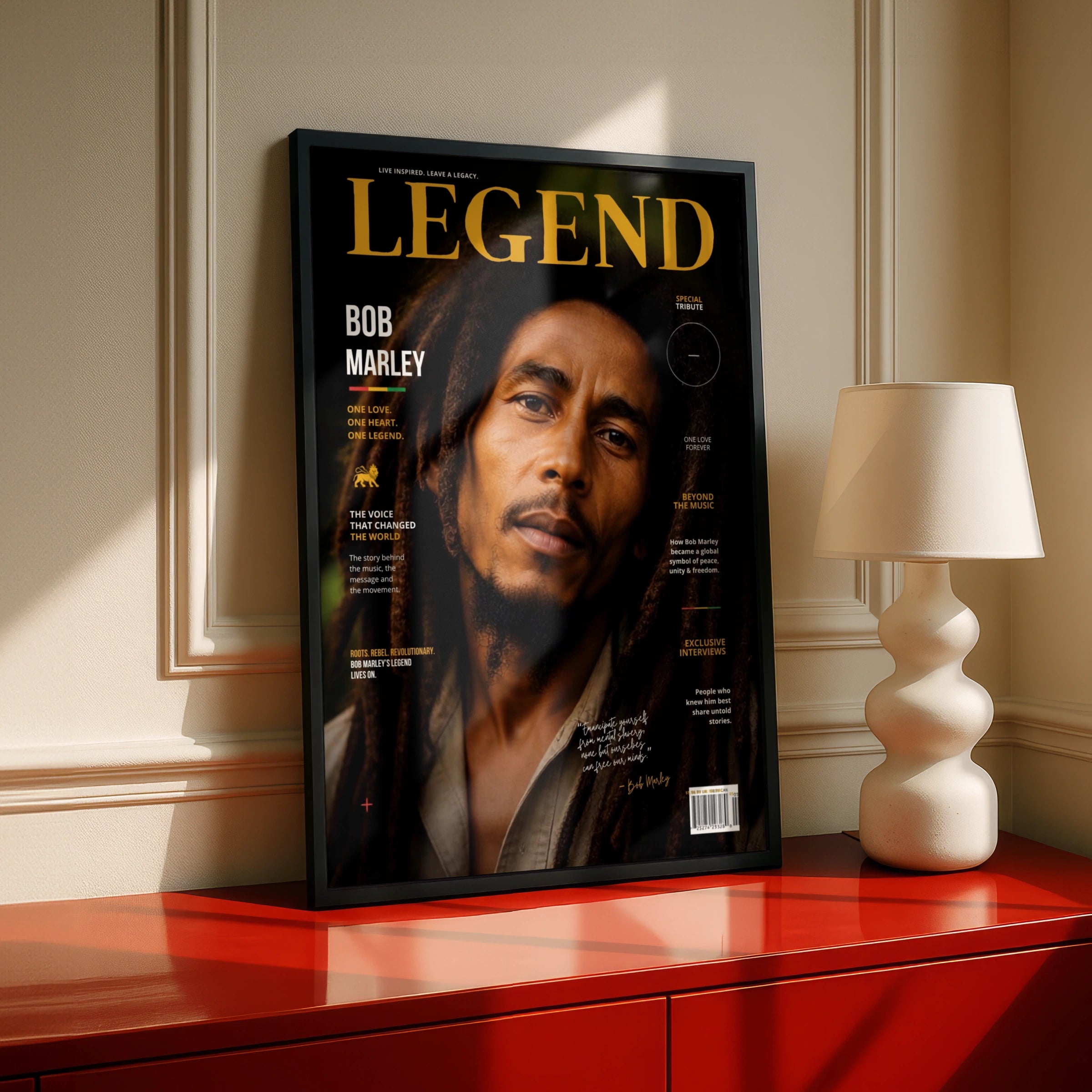 Bob Marley Legend Magazine Cover Poster, Reggae Music Wall Art, One Love Print