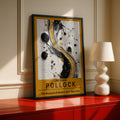 Jackson Pollock Abstract Art Poster, Black Gold Drip Print, MoMA Wall Art