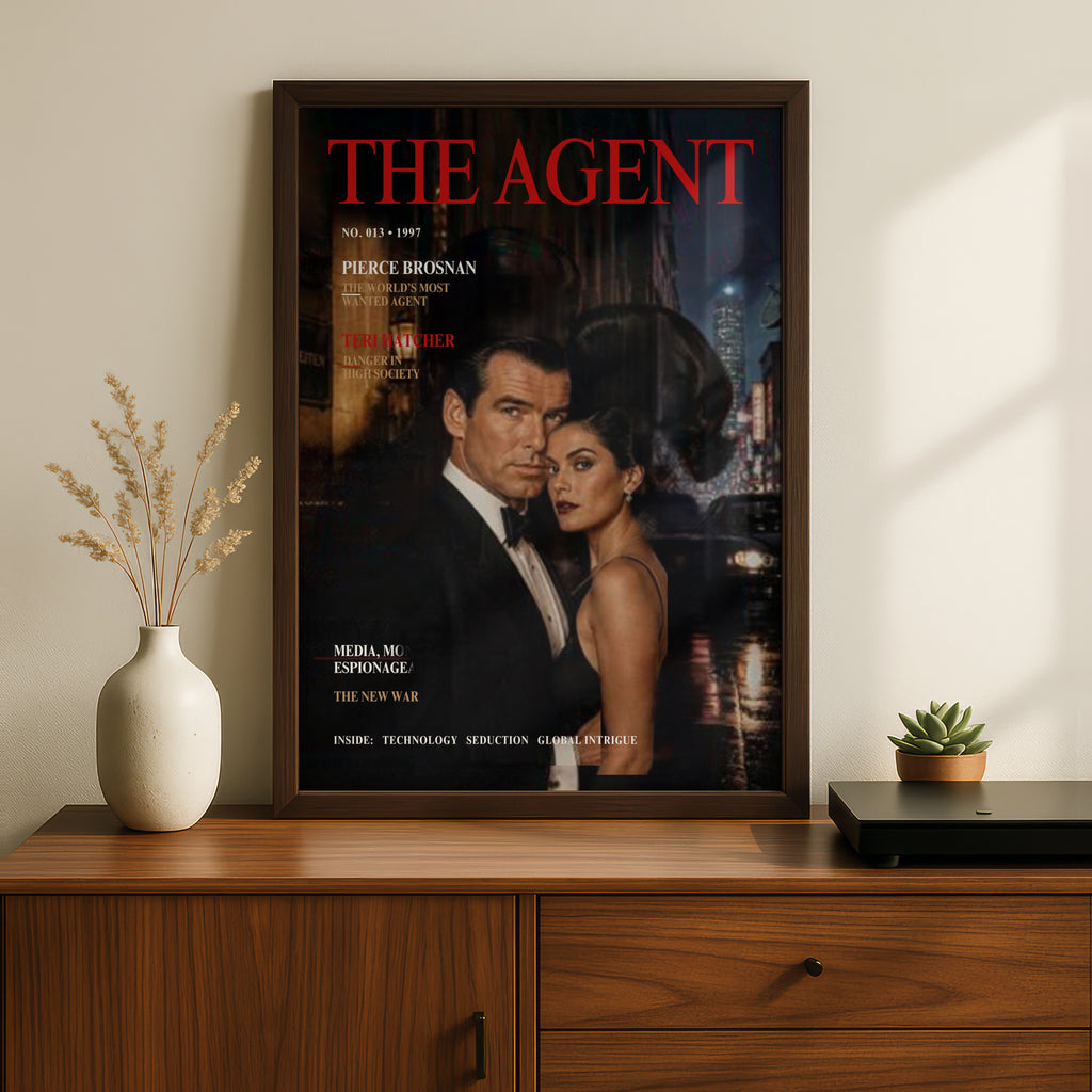 Spy Magazine Cover (013) Art Poster, Secret Agent Print, Espionage Wall Art, Dark Moody Cinema Style Decor