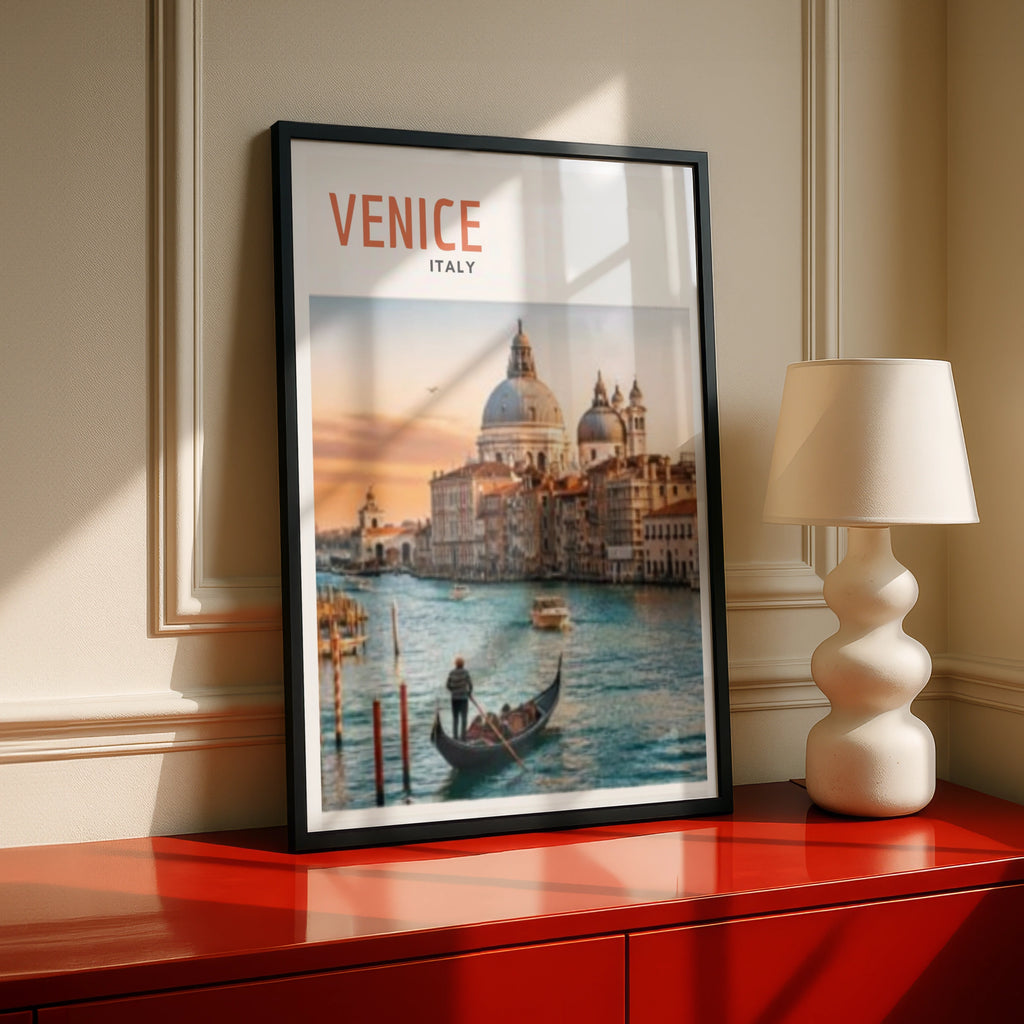Travel Print | Venice Italy Poster, Grand Canal Gondola Wall Art, Italy City Print