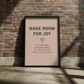 Make Room For Joy Quote Print, Blush Pink Inspirational Wall Art, Minimalist Poster