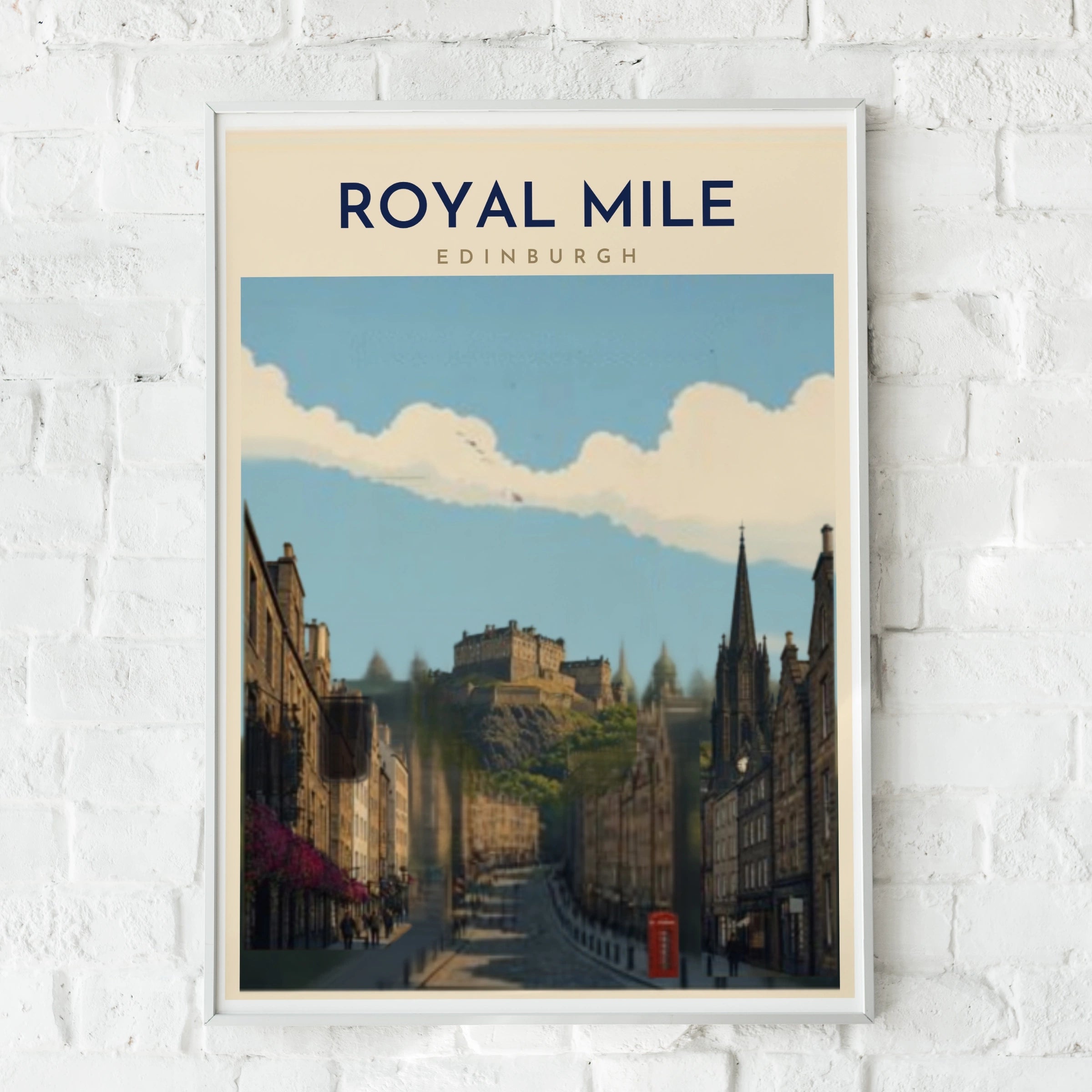 Travel Print | Royal Mile Edinburgh Poster, Scotland Print, Old Town Wall Art, Castle View