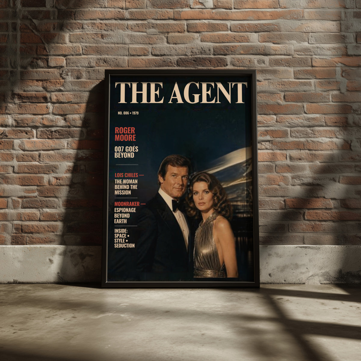 Spy Agent 006 Retro Magazine Cover Poster, 1970s Espionage Wall Art, James Bond Style Print
