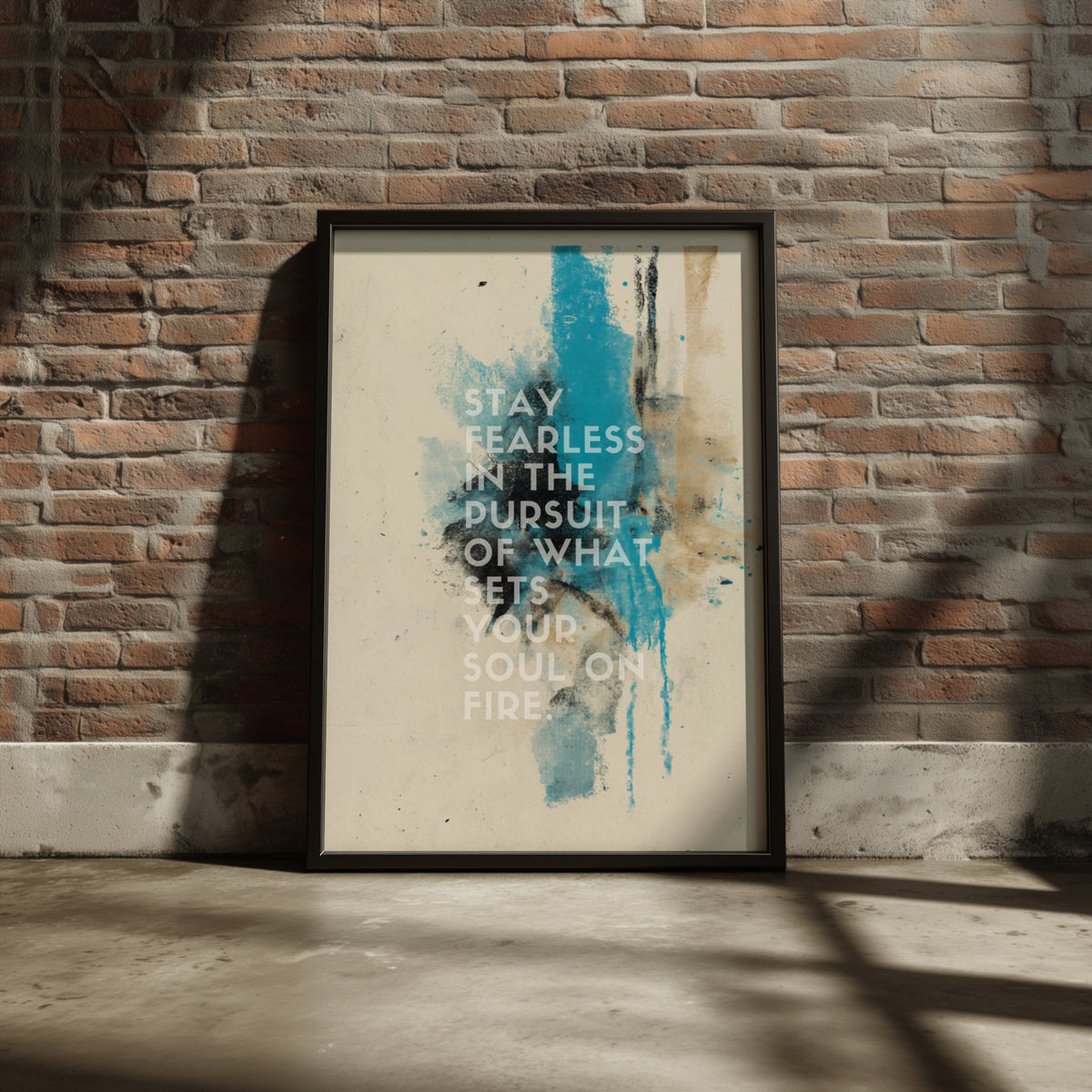 Stay Fearless Motivational Quote Poster, Abstract Watercolour Wall Art Print, Inspirational