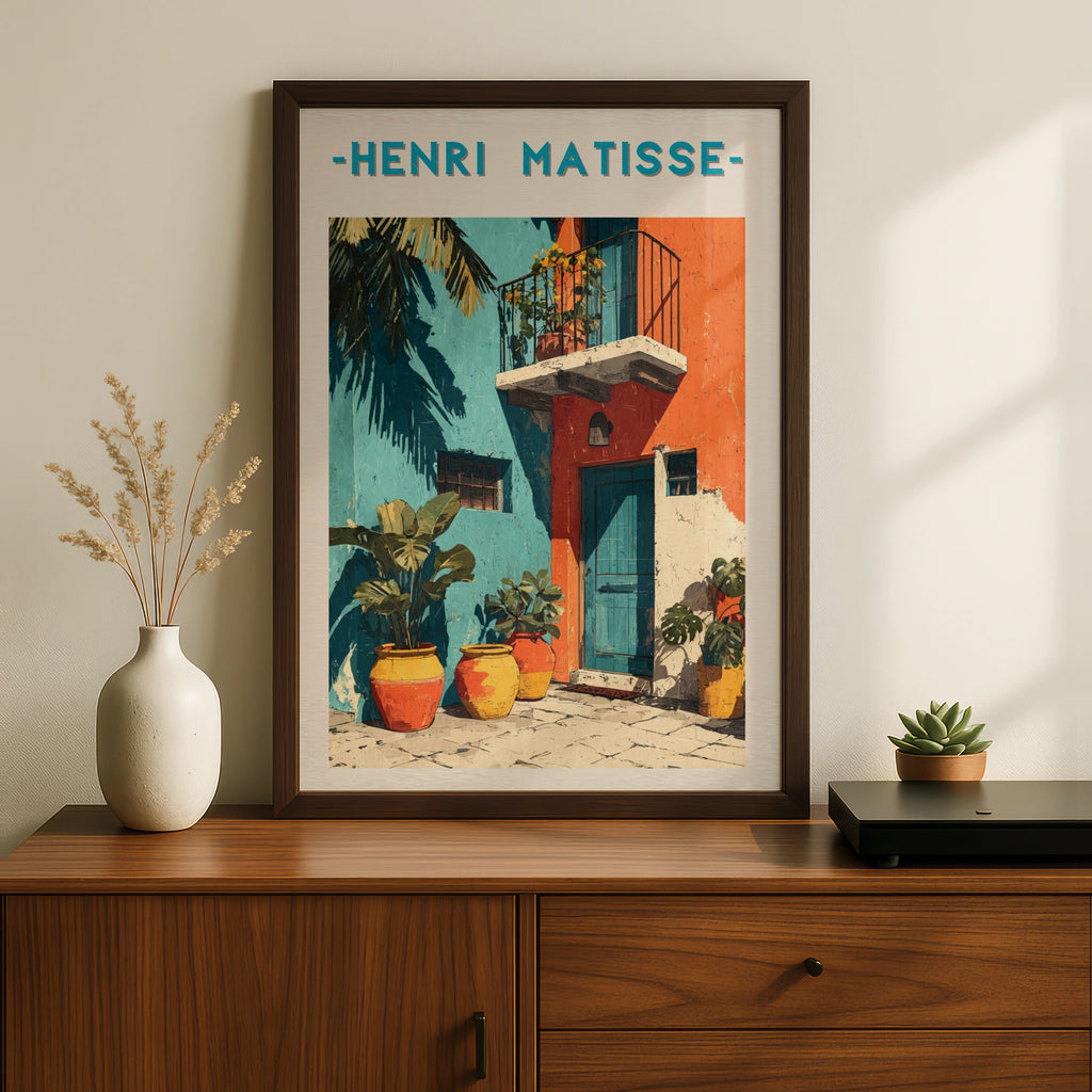 Henri Matisse Floral Balcony Poster, Colourful Mediterranean Wall Art Print