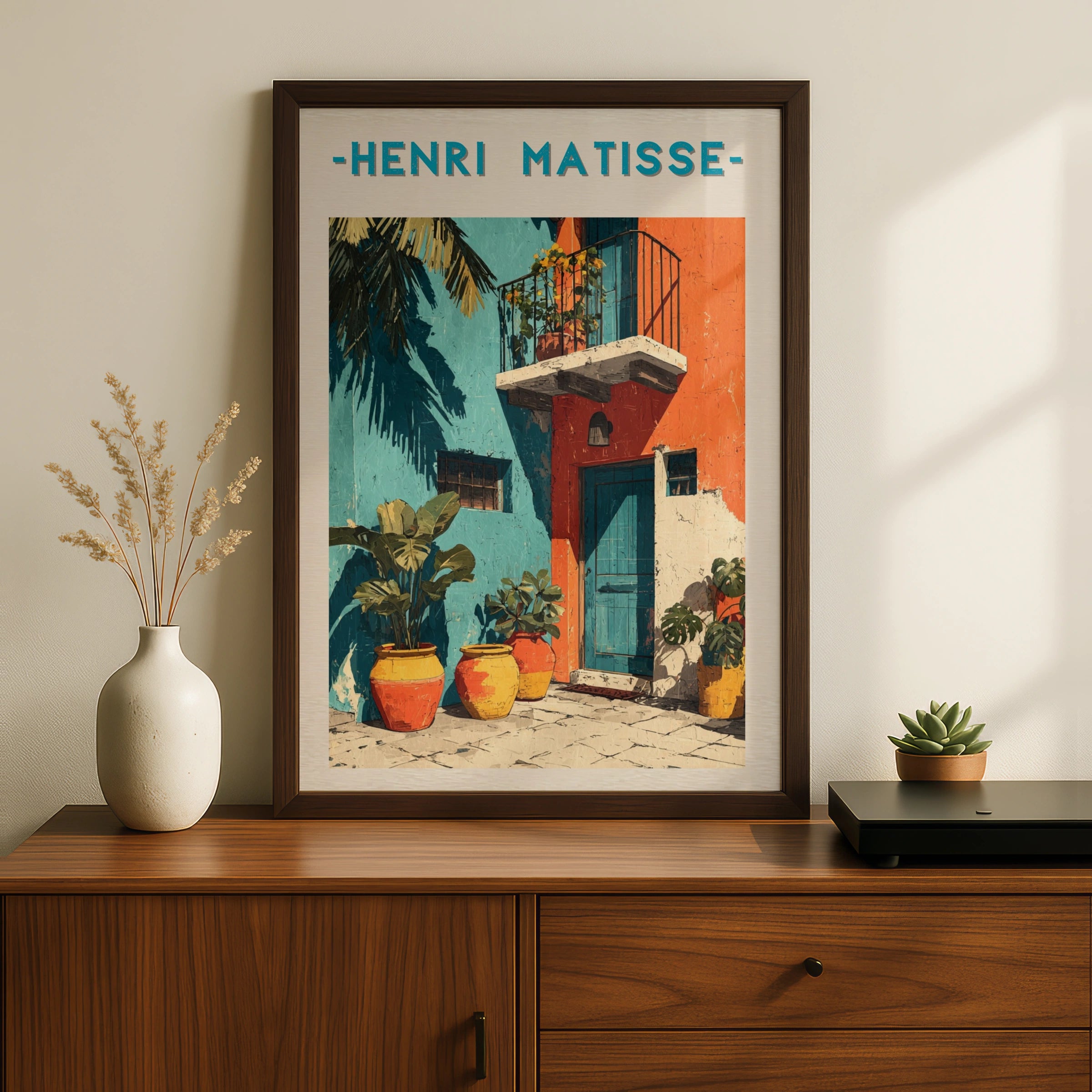 Henri Matisse Floral Balcony Poster, Colourful Mediterranean Wall Art Print