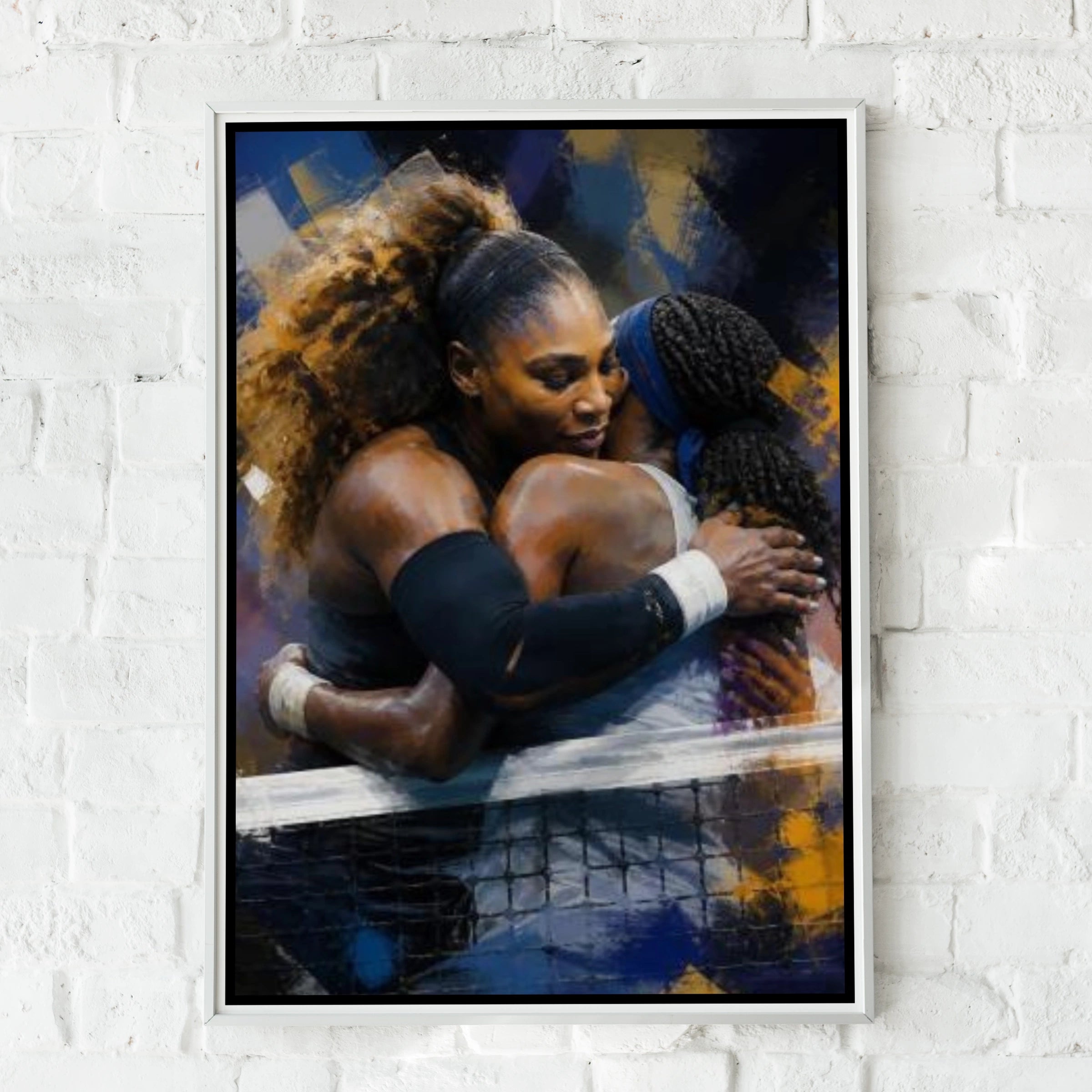 Tennis Wall Art Poster, US Open Winners Print, Sports Decor, Blue Gold Art
