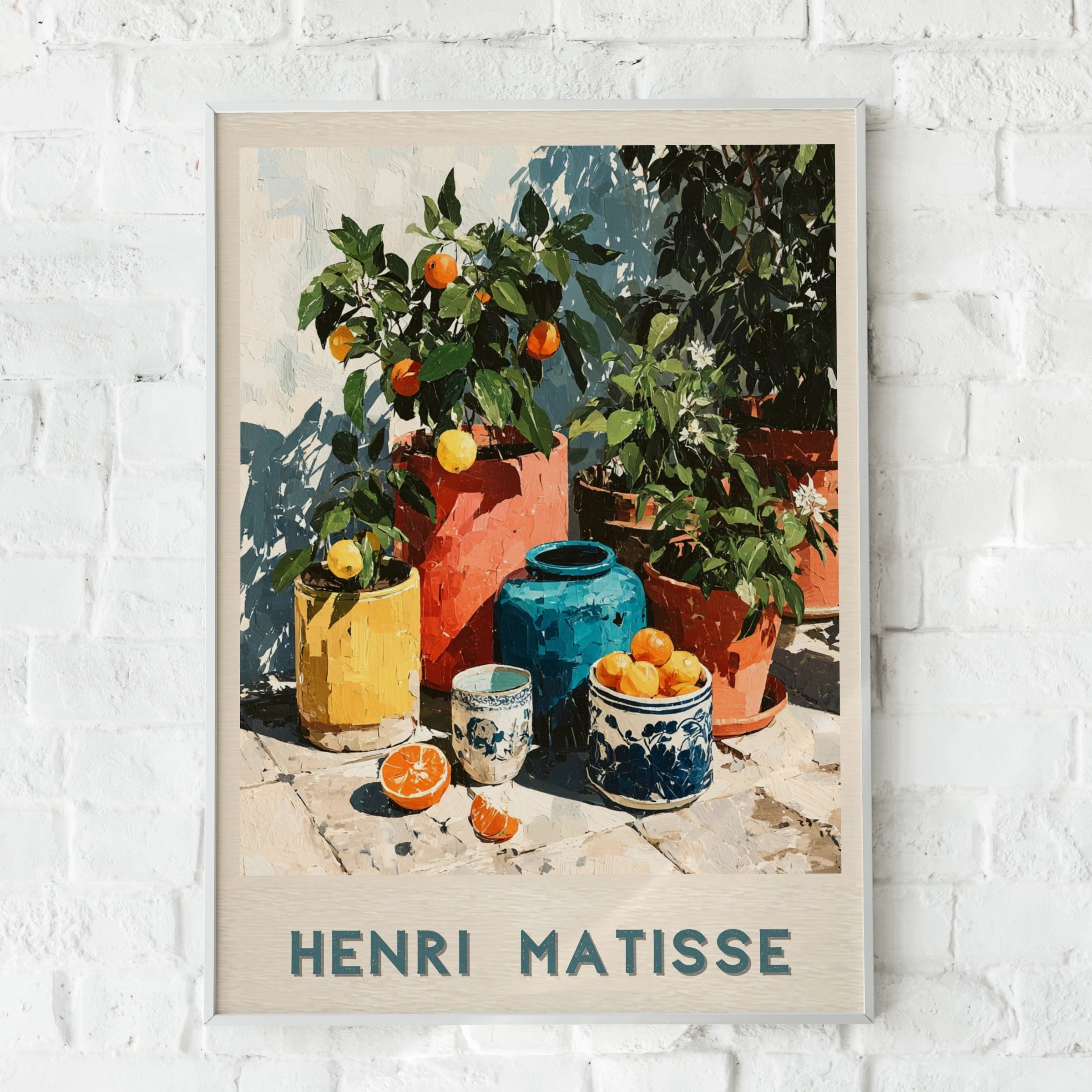 Henri Matisse Patio Fruit Poster, Citrus Still Life Wall Art, Colourful Kitchen Print