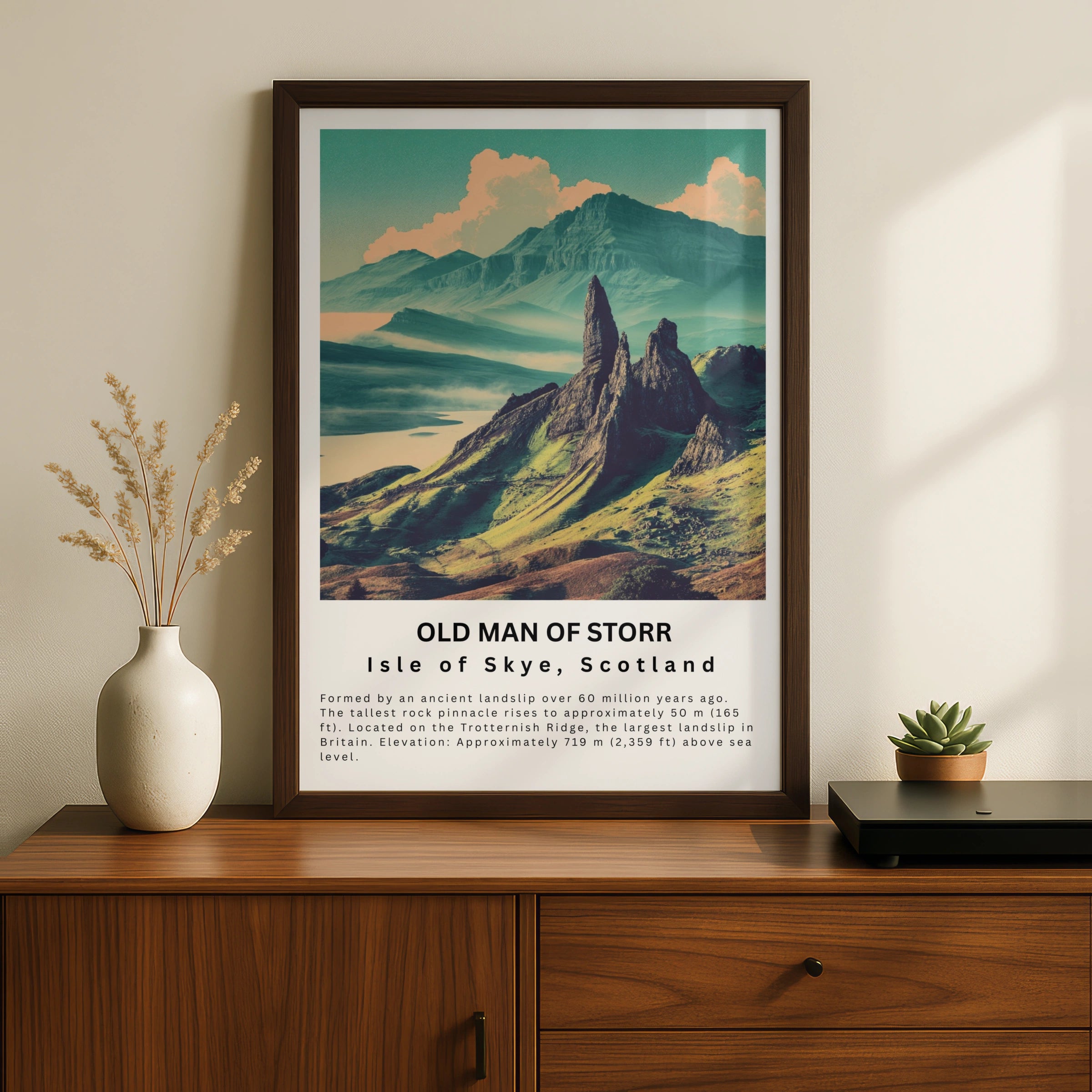 Old Man of Storr Poster, Isle of Skye Scotland Wall Art, NC500 Travel Print