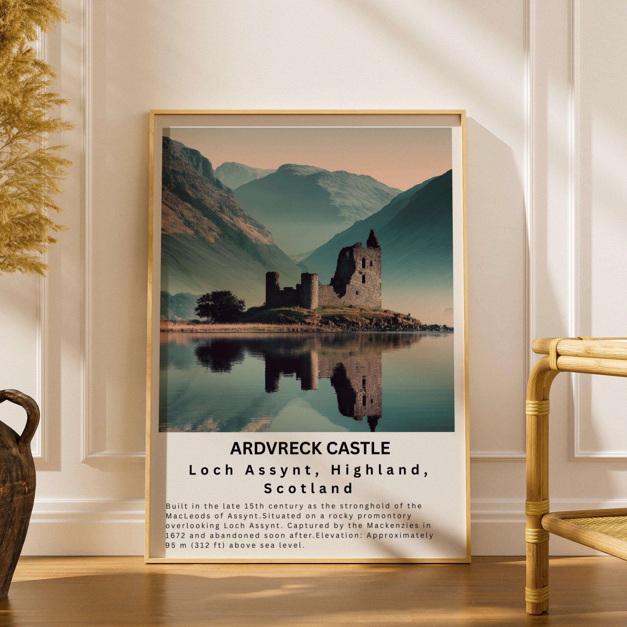 Ardvreck Castle Print, Loch Assynt Scotland Poster, NC500 Highland Wall Art