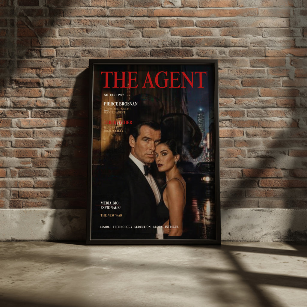 Spy Magazine Cover (013) Art Poster, Secret Agent Print, Espionage Wall Art, Dark Moody Cinema Style Decor