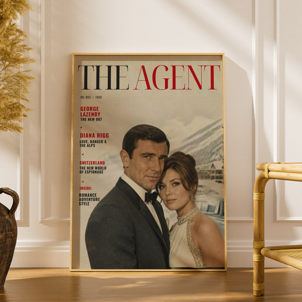 Retro Spy Magazine Cover Art Poster, 1960s Secret Agent Wall Art, Vintage Espionage Print
