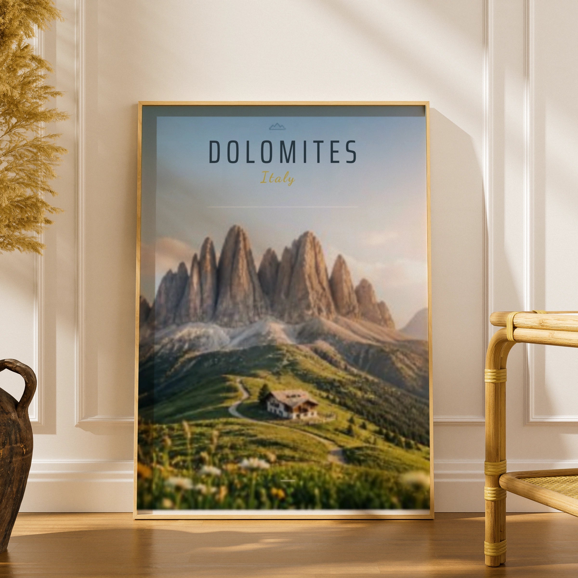 Travel Print | Dolomites Italy Poster, Alpine Mountain Wall Art, Italian Landscape Print