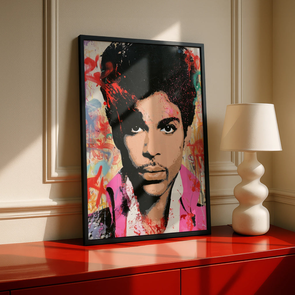 Graffiti Pop Art Music Icon Prince Portrait Poster, Colourful Street Art Print, Bold Wall Art