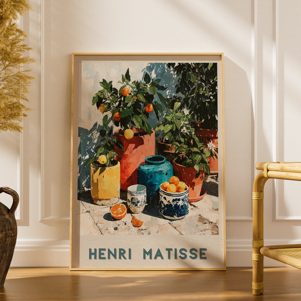 Henri Matisse Patio Fruit Poster, Citrus Still Life Wall Art, Colourful Kitchen Print