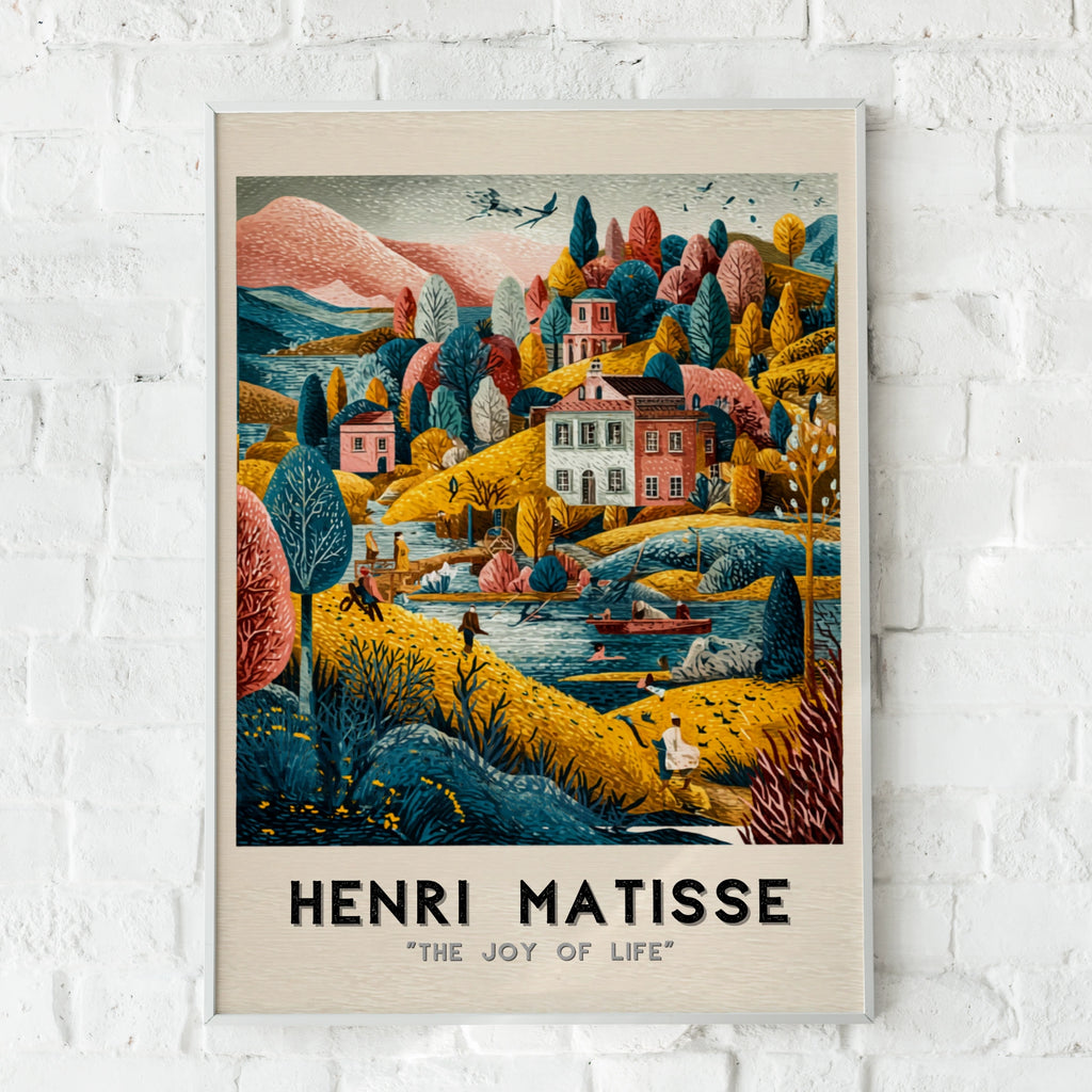 Henri Matisse Joy of Life Art Poster, Colourful Village Landscape Print, Gallery Wall