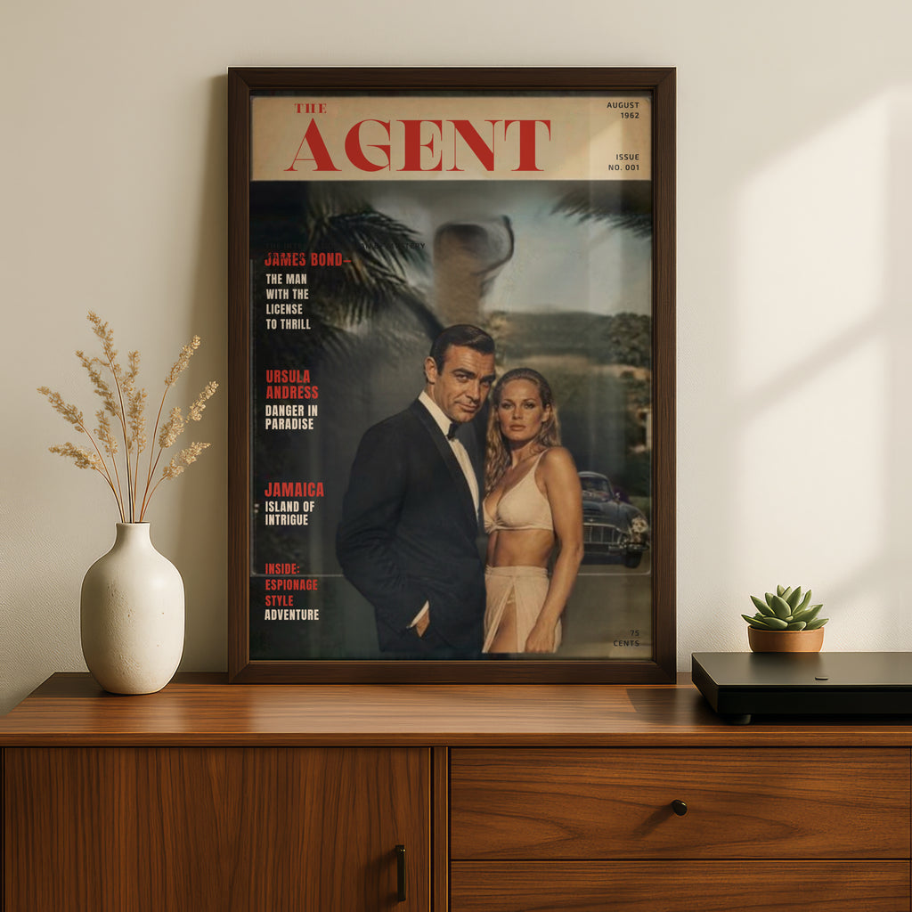 Vintage Spy Magazine Cover Poster, 1960s Secret Agent Retro Print, Espionage Wall Art