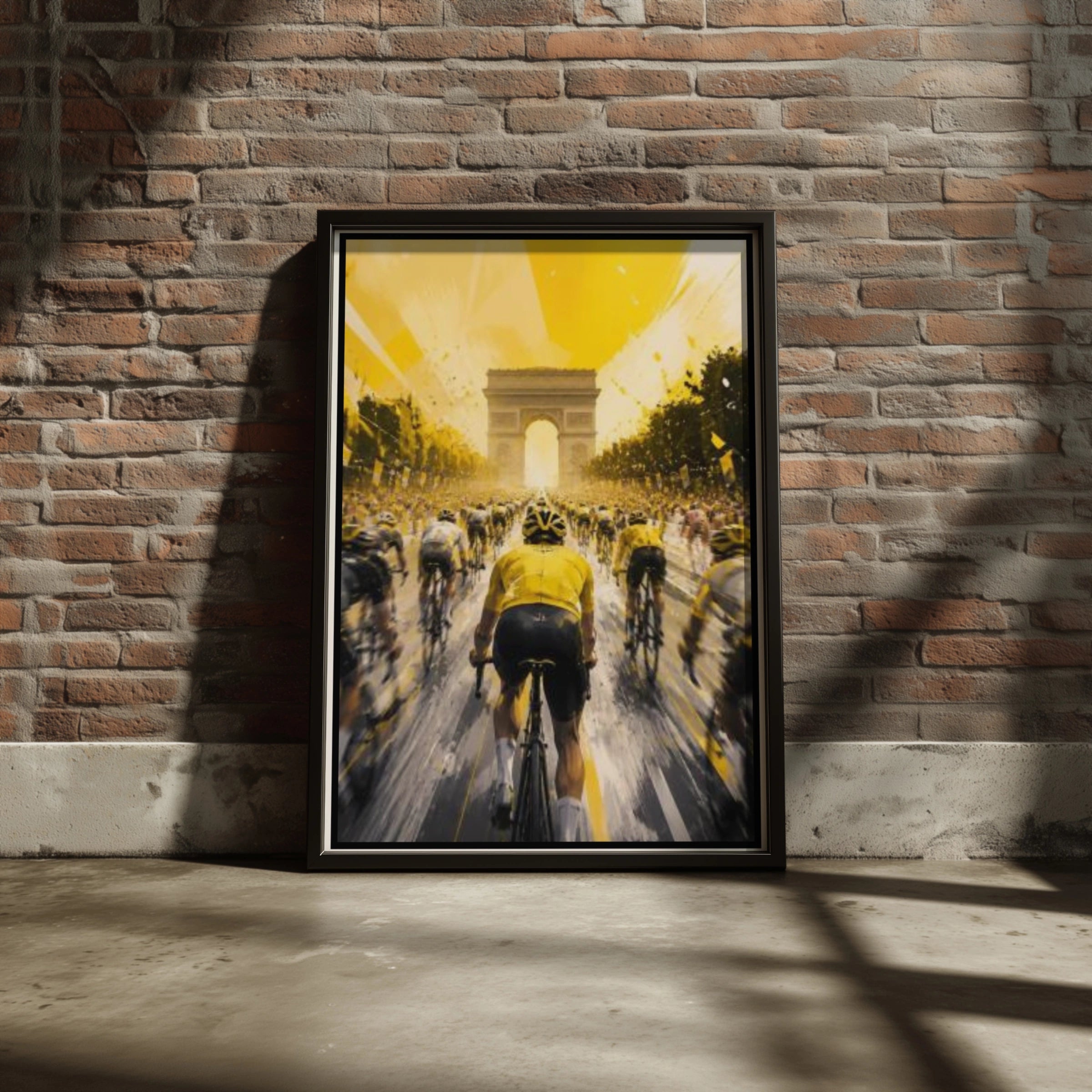 Cycling Poster, France Yellow Jersey Arc de Triomphe Wall Art Print
