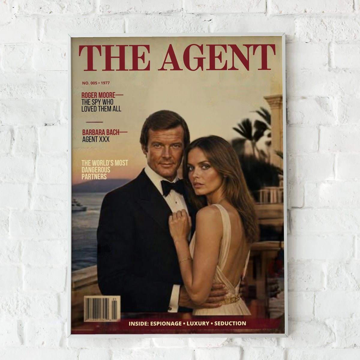 Spy Agent Magazine Cover Poster, Vintage 1970s Espionage Art Print, Retro Spy Wall Art