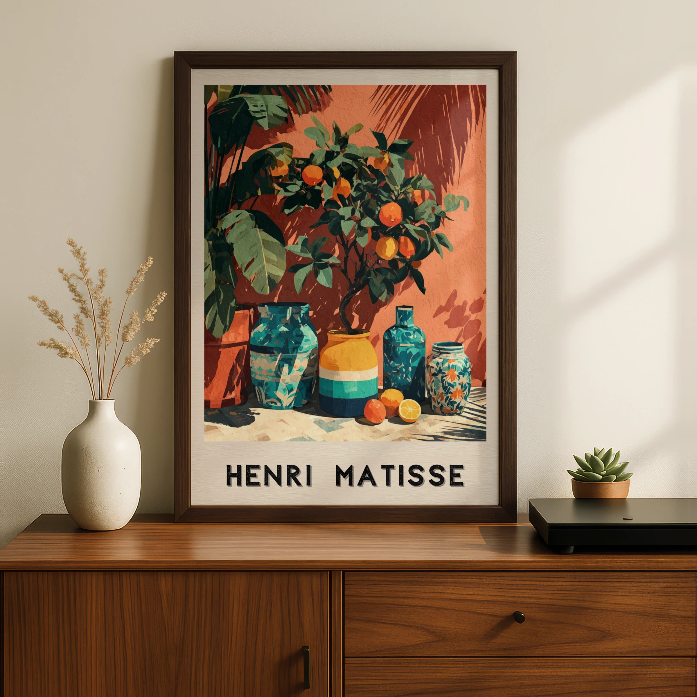 Henri Matisse Citrus Patio Poster, Orange Tree Still Life, Colourful Botanical Wall Art Print