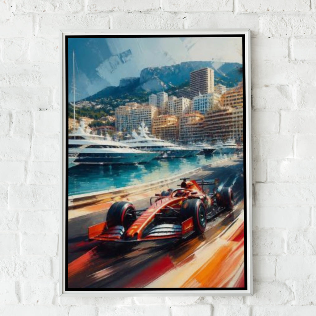 Racing Monaco Poster, Formula One Racing Wall Art, Race Car Print