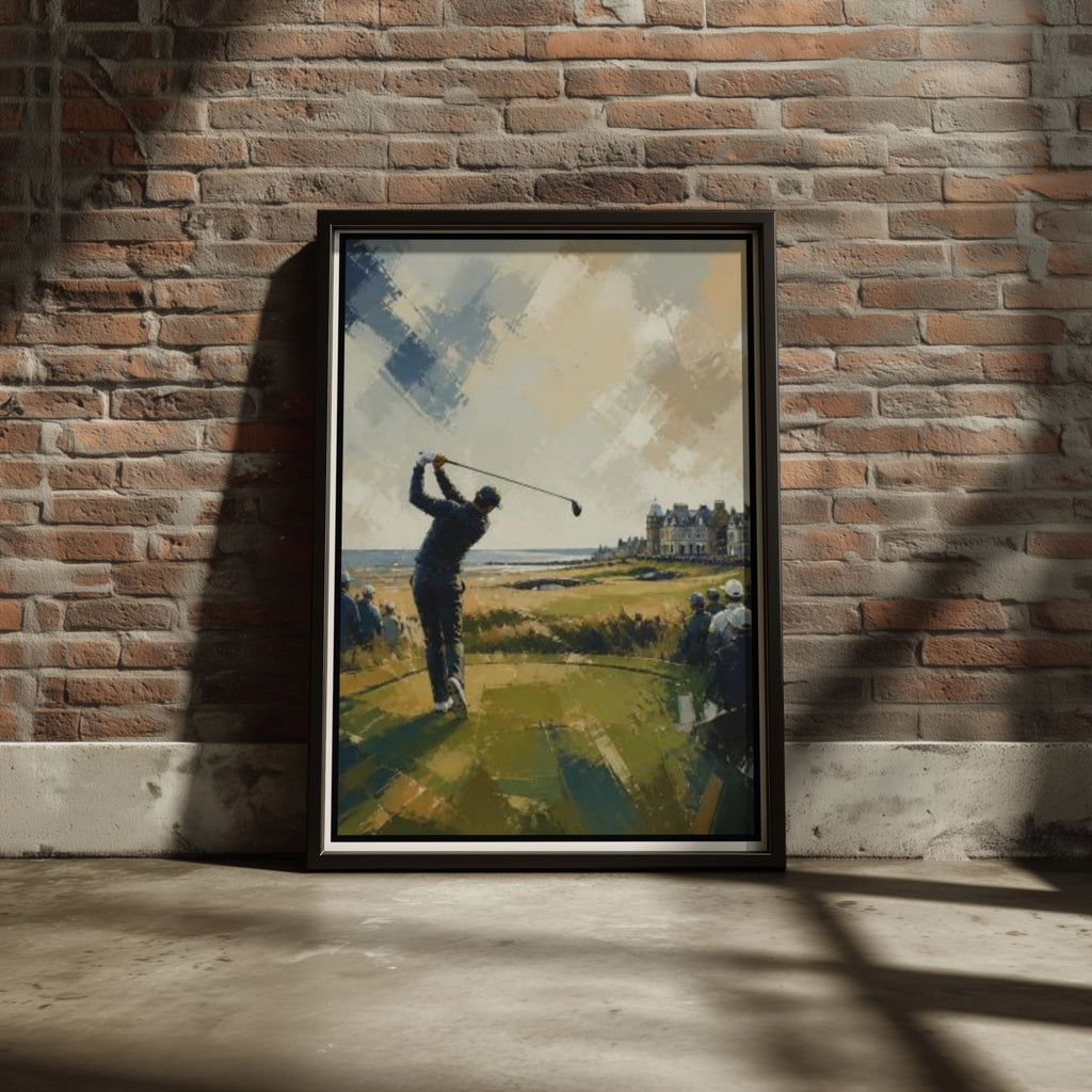 St Andrews Golf Poster, Scotland Links Course Wall Art, Golfer Print, Sports Decor