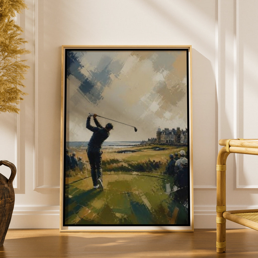 St Andrews Golf Poster, Scotland Links Course Wall Art, Golfer Print, Sports Decor