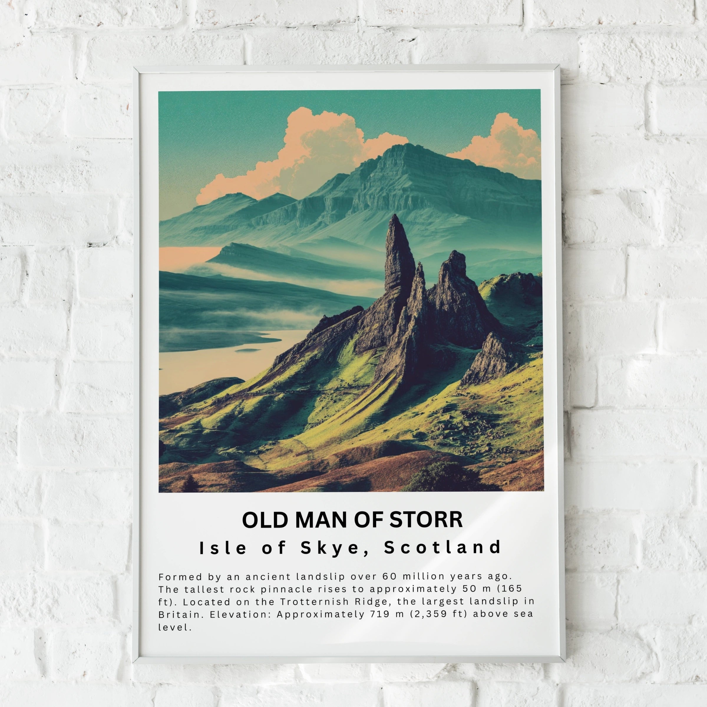 Old Man of Storr Poster, Isle of Skye Scotland Wall Art, NC500 Travel Print