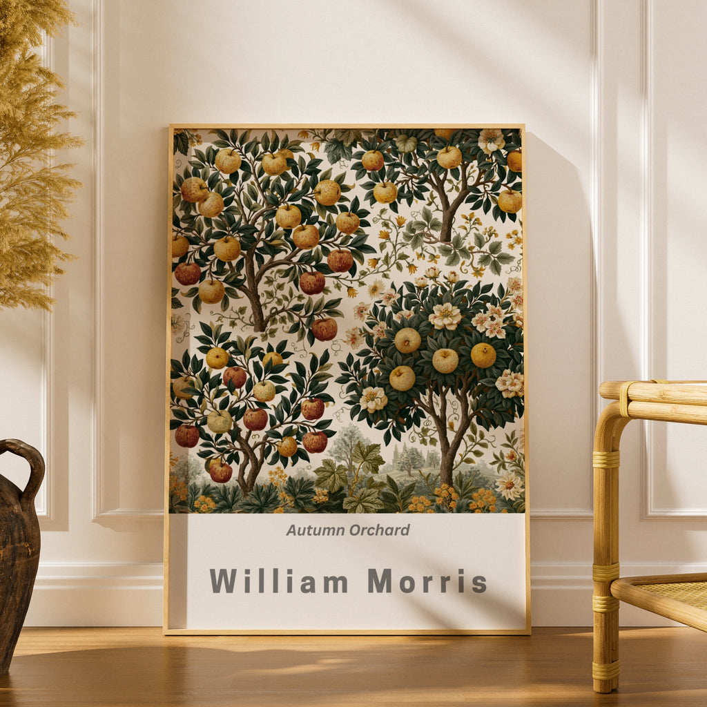William Morris Autumn Orchard Poster, Arts Crafts Botanical Wall Art Print